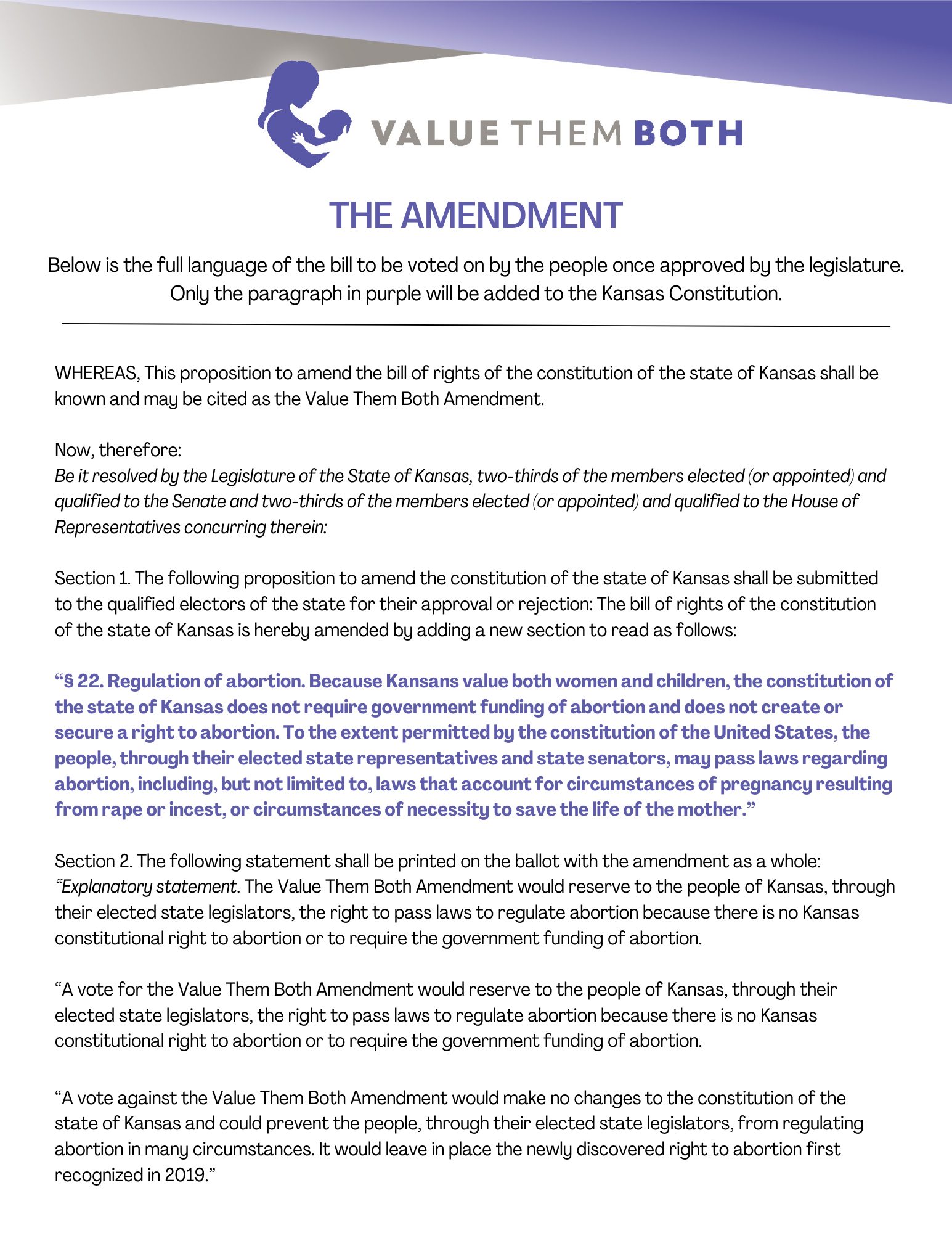 VTB Amendment