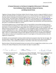 Bishop's Statement on Immigration Enforcement in Minnesota