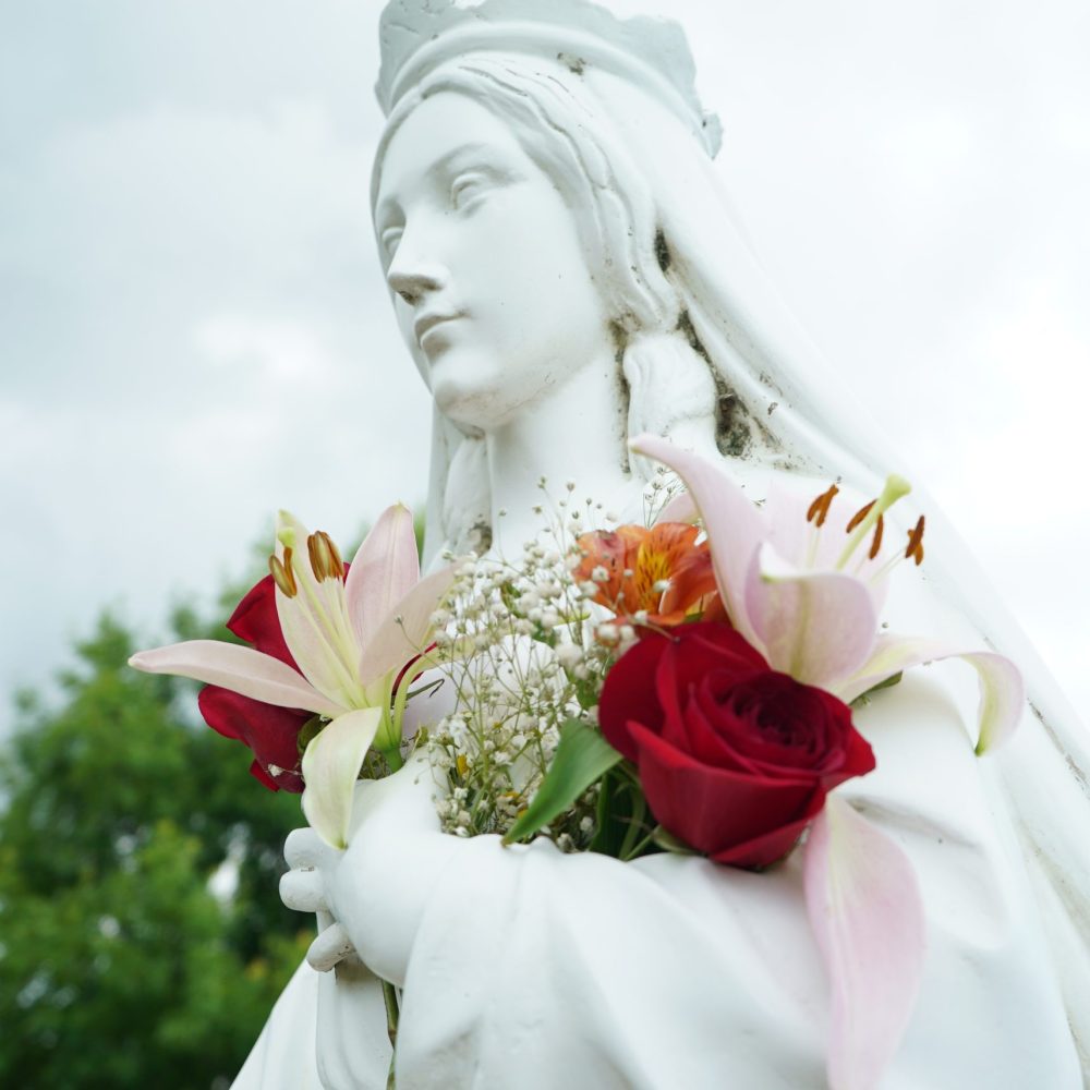 Luke Johnson, Mary Mother of Priests with flowers, landscape