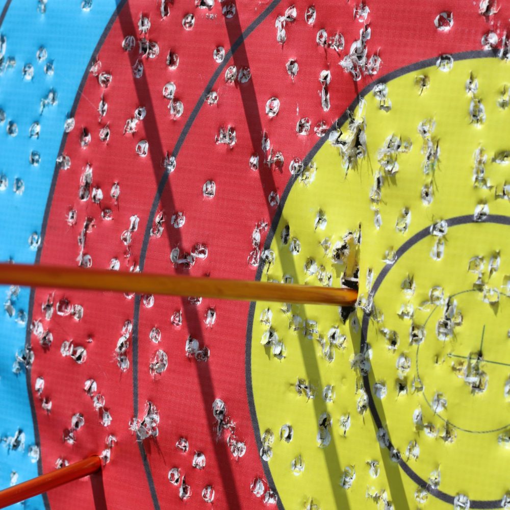 archery target extreme closeup